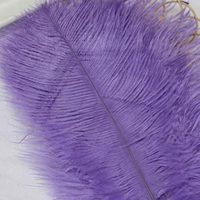 Handcrafted Faux Ostrich Feather Fan | Elegant Iridescent Shell-Like Ribs Vintage Style Decor for Wedding Bridal Party & Photo Prop ARCC1009