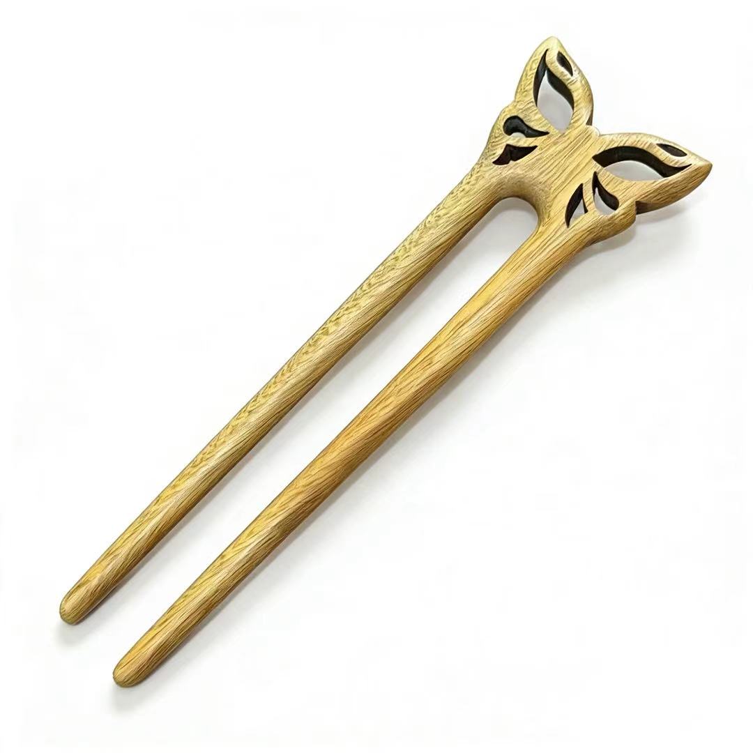 Traditional Chinese Vintage Sandalwood Hair Fork | Handcrafted Retro Hair Pin & Comb for Updo Styles ARCC1023