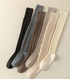 2-Pair Set Over-the-Knee Cable Knit Wool Socks - Warm Multi-Color Versatile Legwear for Stylish Outfits ARCC1007