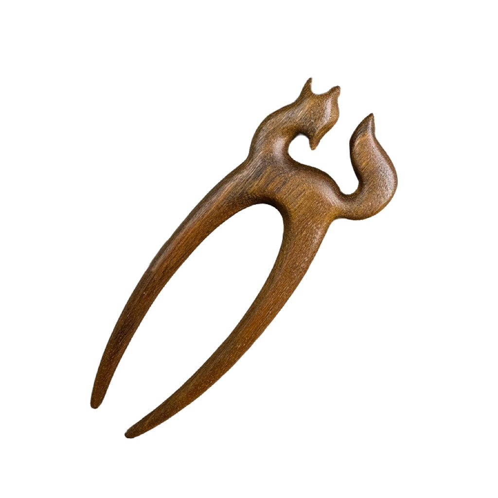 Vintage Chinese Sandalwood Hair Accessory | Handcrafted Retro Hair Fork Gift for Love ARCC1023-3