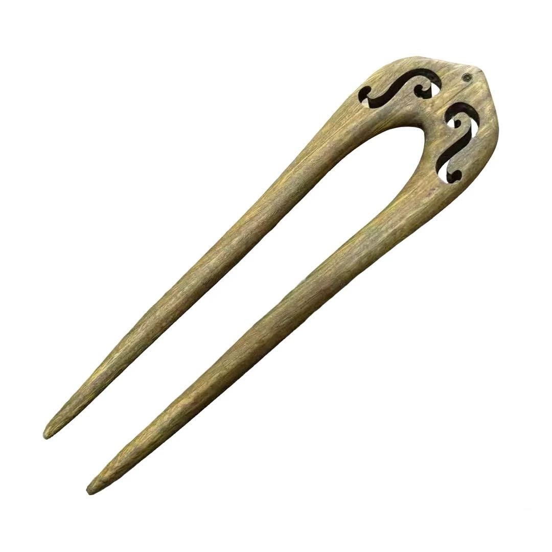 Traditional Chinese Vintage Sandalwood Hair Fork | Handcrafted Retro Hair Pin & Comb for Updo Styles ARCC1023