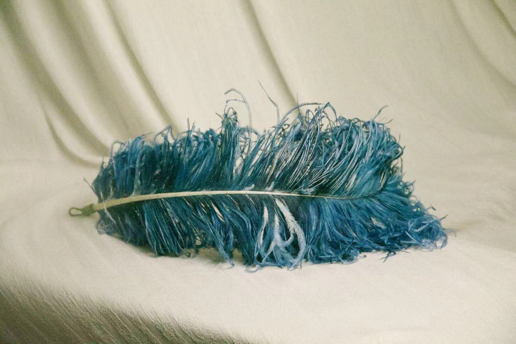 Multi-Use Victorian Edwardian Style Taffeta Ribbon | Faux Ostrich Feather & Retro Buckle Trim Straw Hat ARHA1035