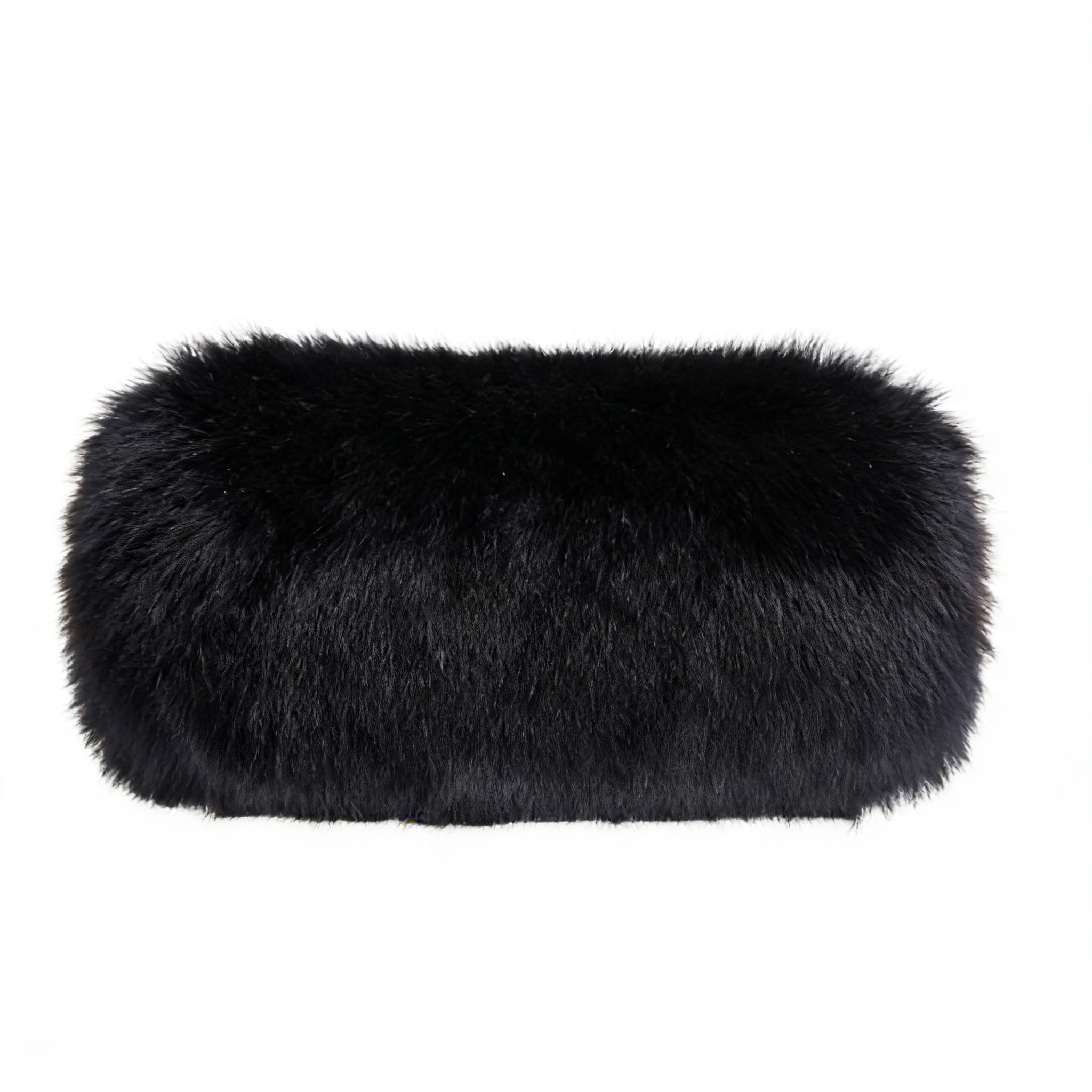 White Faux Fox Fur Muff Hand Warmer: Luxury Vintage Accessory for 19th-Century Victorian Attire & Historical Events ARCC1011