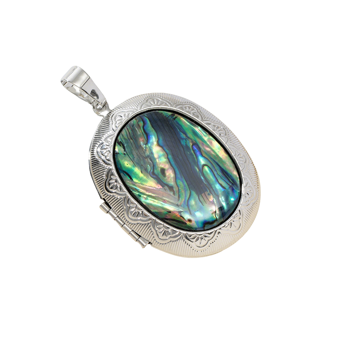 Edwardian-Inspired Abalone Shell Locket Pendant | Historical Fashion Keepsake Necklace ARCC1017