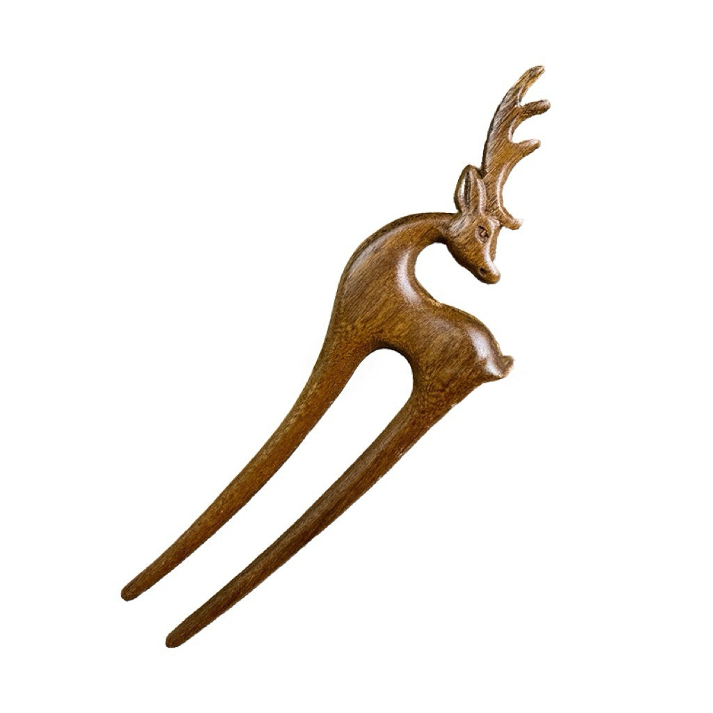 Vintage Chinese Sandalwood Hair Accessory | Handcrafted Retro Hair Fork Gift for Love ARCC1023-3