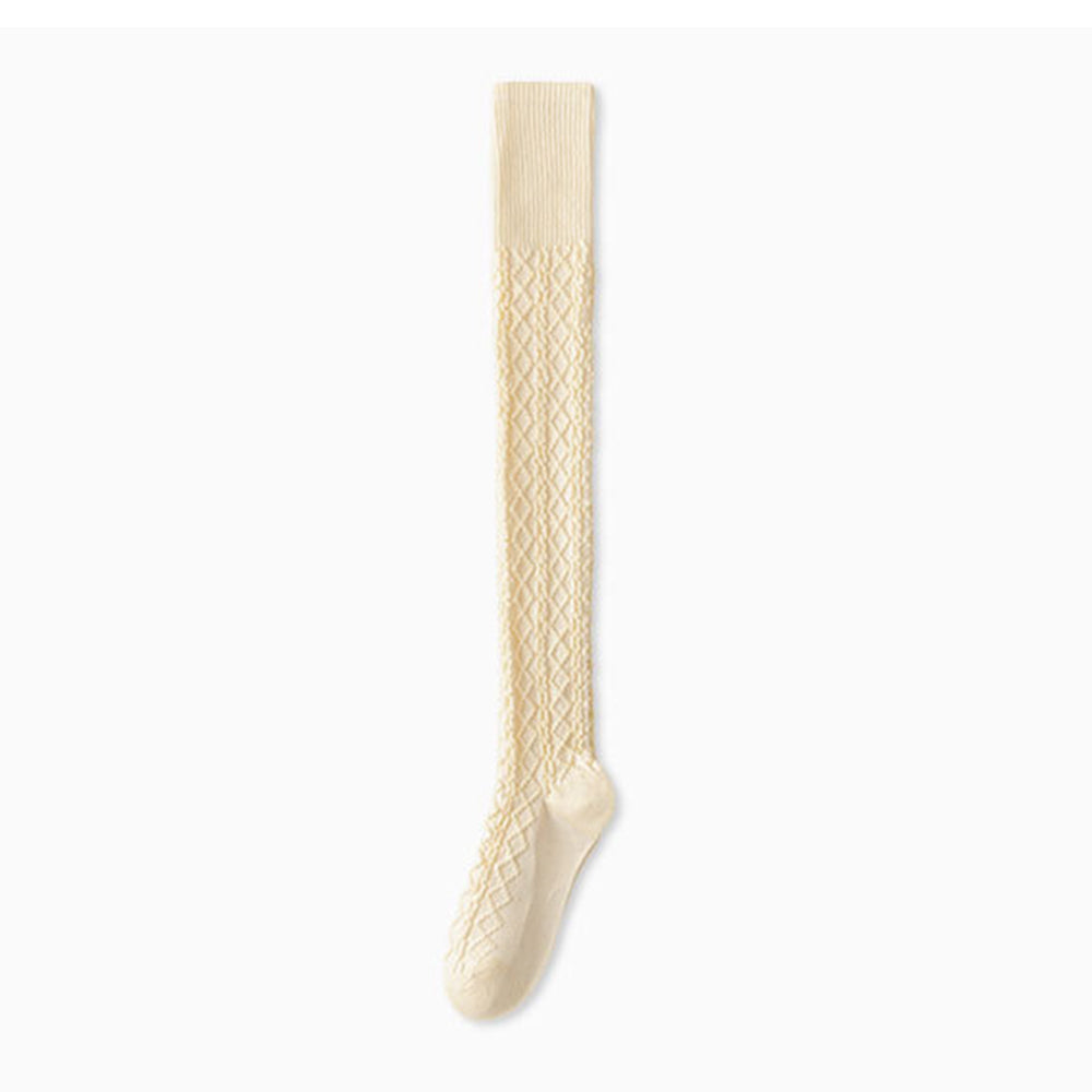 2-Pair Set Over-the-Knee Cable Knit Wool Socks - Warm Multi-Color Versatile Legwear for Stylish Outfits ARCC1007