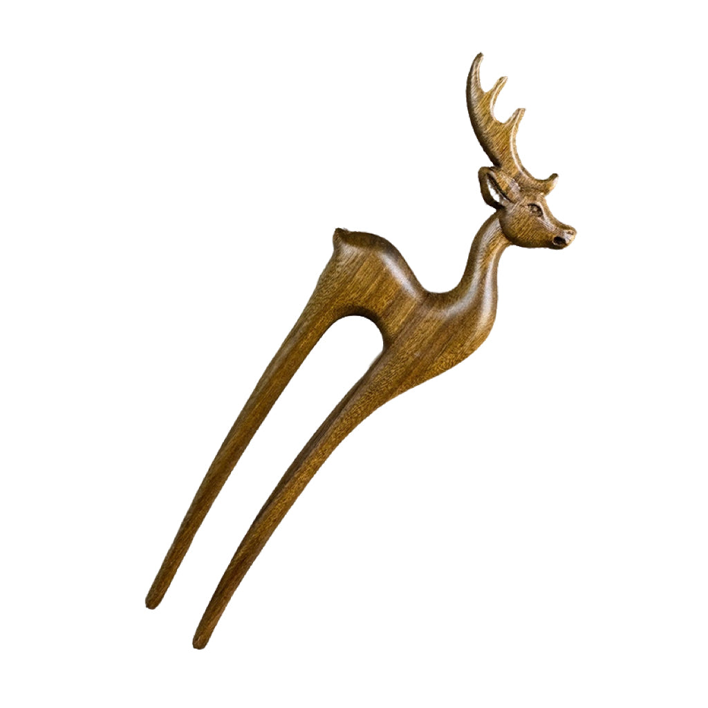 Vintage Chinese Sandalwood Hair Accessory | Handcrafted Retro Hair Fork Gift for Love ARCC1023-3