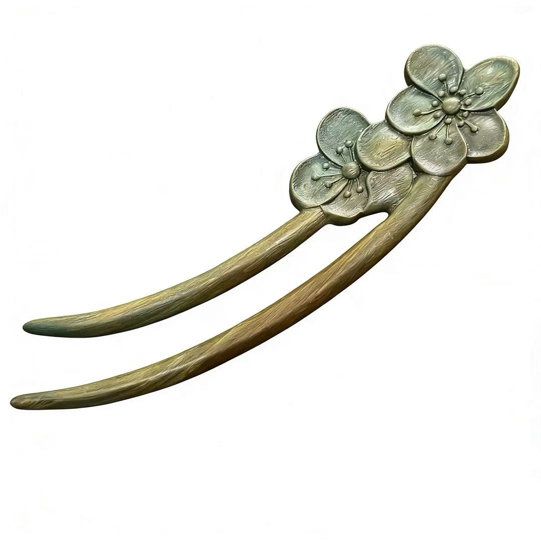 Traditional Chinese Vintage Sandalwood Hair Fork | Handcrafted Retro Hair Pin & Comb for Updo Styles ARCC1023