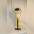 Bustle  Yellow & Black Floral Hat with Silk Taffeta Ribbon - Elegant Retro Headwear ARHA1027