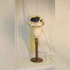 Bustle  Yellow & Black Floral Hat with Silk Taffeta Ribbon - Elegant Retro Headwear ARHA1027