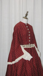 1850s Victorian  Day Dress with half sleeves -  ARCL1004