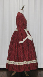 1850s Victorian  Day Dress with half sleeves -  ARCL1004