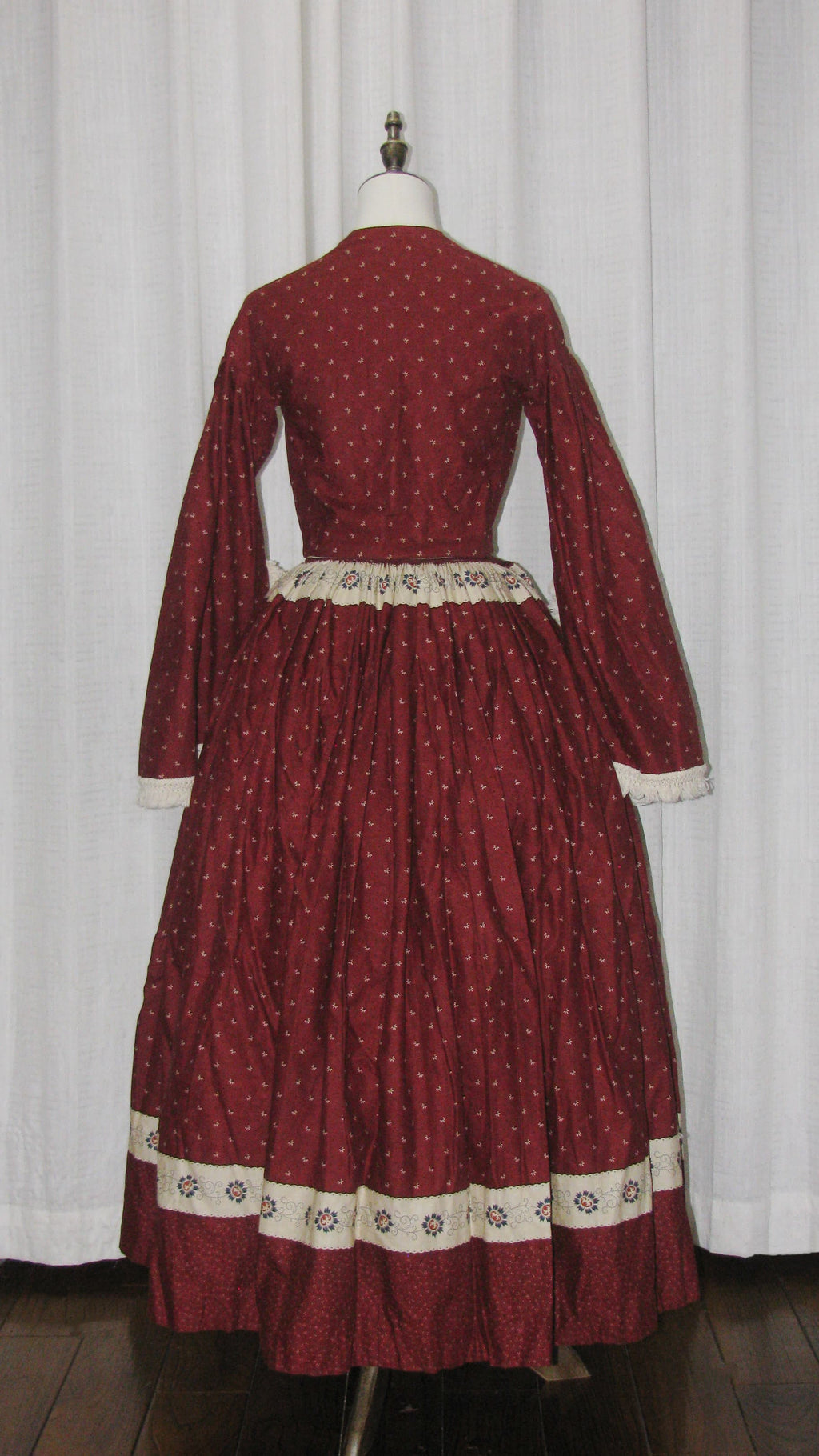 1850s Victorian  Day Dress with half sleeves -  ARCL1004