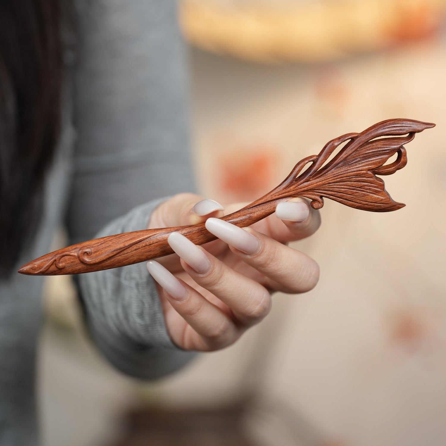 Multi-Style Vintage Chinese Red Rosewood Hair Forks | Handcarved Retro Hair Pins & Combs ARCC1023-2