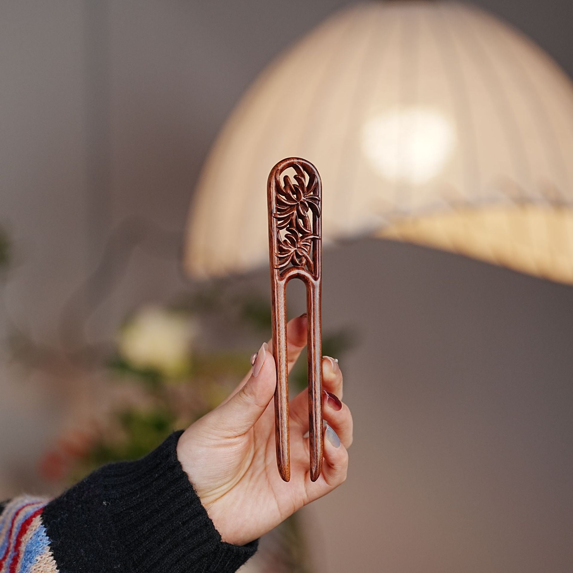 Multi-Style Vintage Chinese Red Rosewood Hair Forks | Handcarved Retro Hair Pins & Combs ARCC1023-2