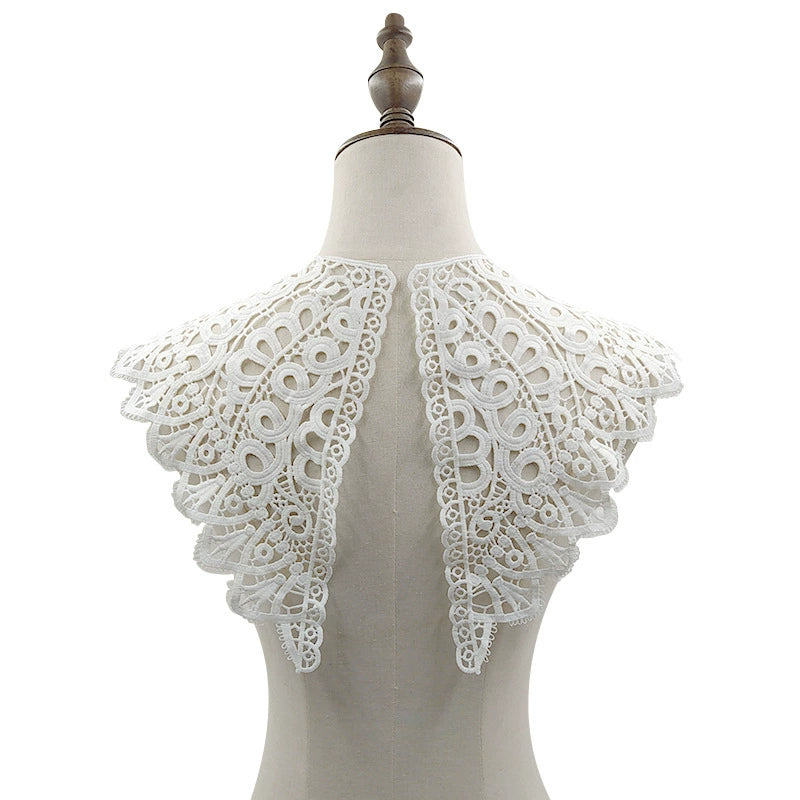 Vintage White Lace Capelet - Victorian Style Shoulder Shawl for Retro Outfits ARCC1001