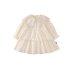Victorian Inspired Ivory Peter Pan Collar Girl’s Dress | Embroidered Tulle Party Dress K4135455