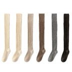 2-Pair Set Over-the-Knee Cable Knit Wool Socks - Warm Multi-Color Versatile Legwear for Stylish Outfits ARCC1007