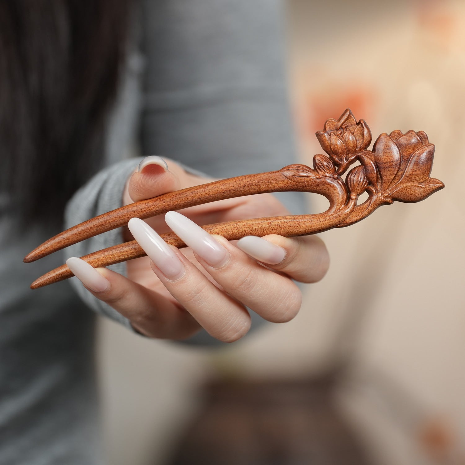 Multi-Style Vintage Chinese Red Rosewood Hair Forks | Handcarved Retro Hair Pins & Combs ARCC1023-2