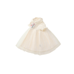 Victorian Inspired Ivory Peter Pan Collar Girl’s Dress | Embroidered Tulle Party Dress K5125617