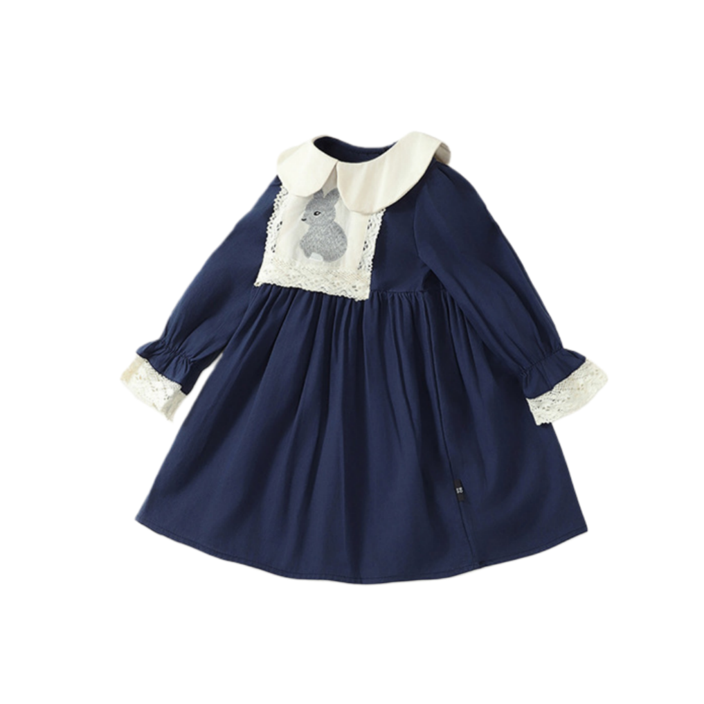 Victorian Inspired Ivory Peter Pan Collar Girl’s Dress | Embroidered Tulle Party Dress K3134724