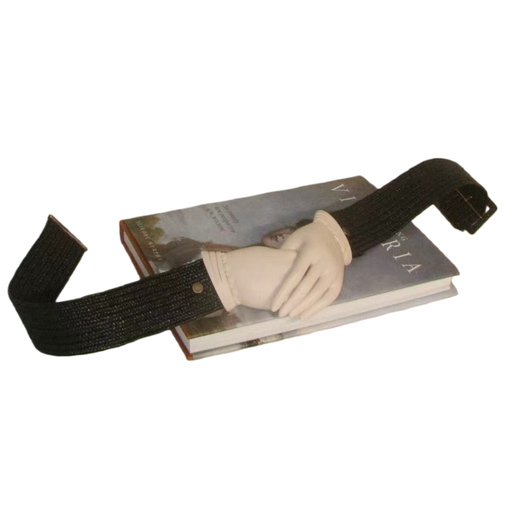 Victorian Gothic Mourning Belt - Hand Buckle & Straw Elastic Waistband (Heirloom/Bespoke Option) ARCC1004