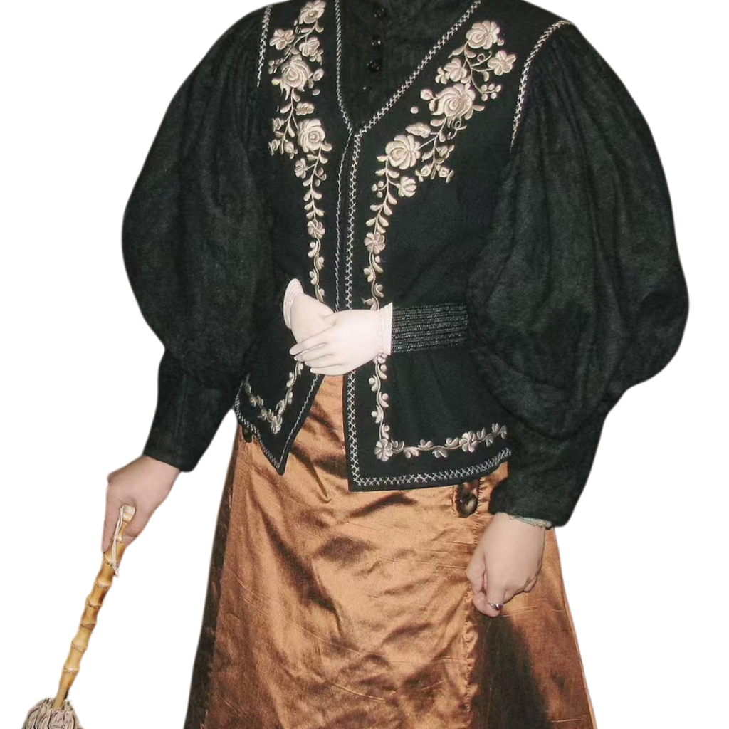 Victorian Gothic Mourning Belt - Hand Buckle & Straw Elastic Waistband (Heirloom/Bespoke Option) ARCC1004