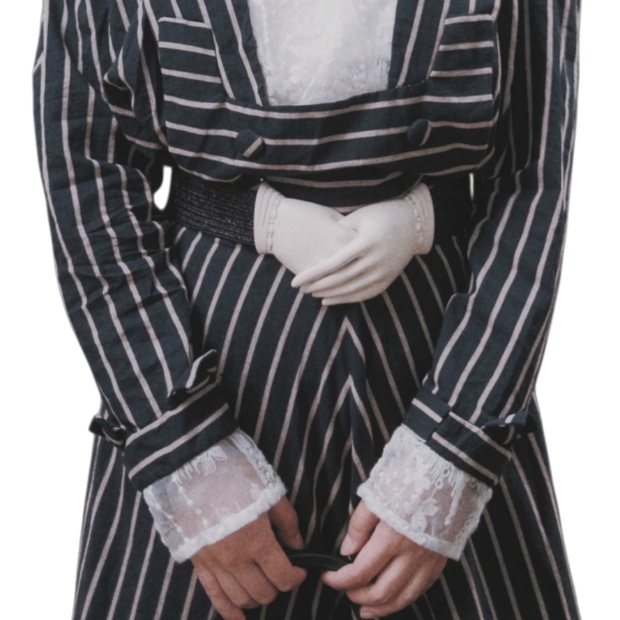 Victorian Gothic Mourning Belt - Hand Buckle & Straw Elastic Waistband (Heirloom/Bespoke Option) ARCC1004