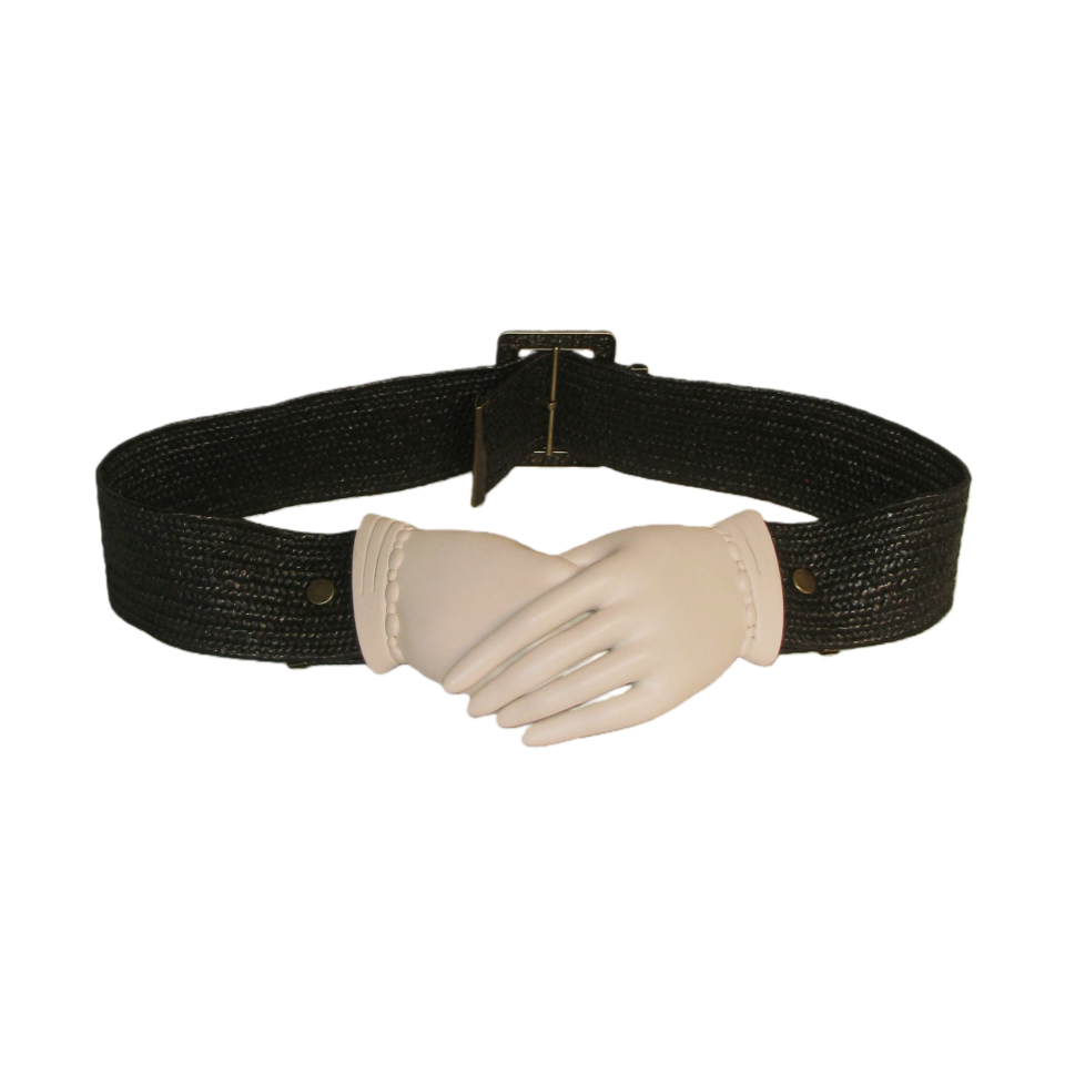 Victorian Gothic Mourning Belt - Hand Buckle & Straw Elastic Waistband (Heirloom/Bespoke Option) ARCC1004