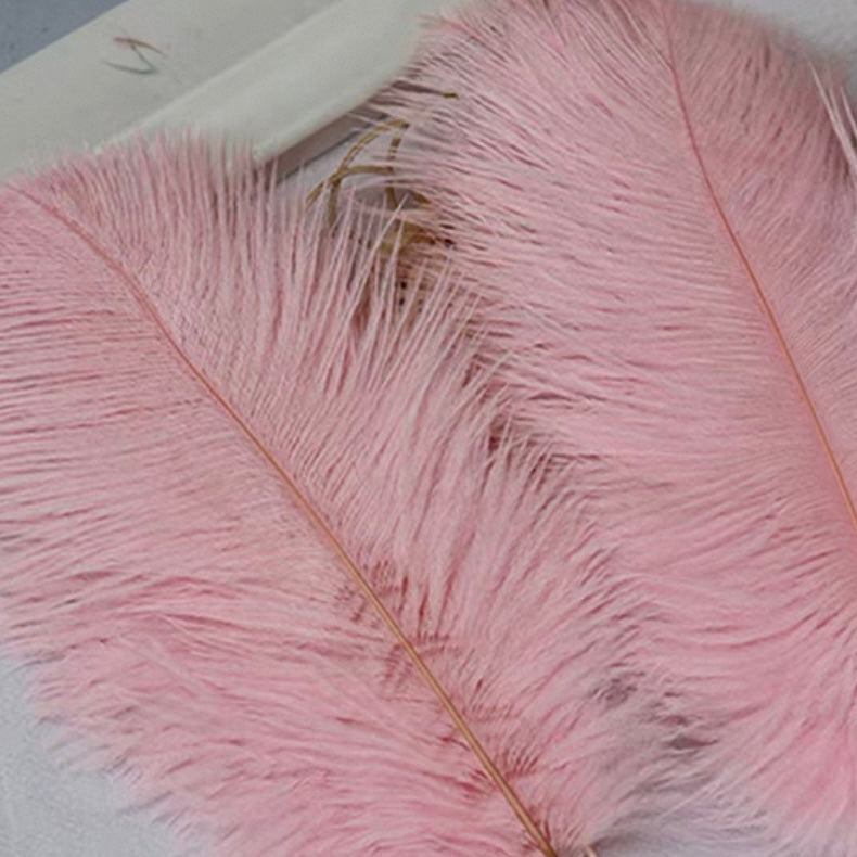 Handcrafted Faux Ostrich Feather Fan | Elegant Iridescent Shell-Like Ribs Vintage Style Decor for Wedding Bridal Party & Photo Prop ARCC1009