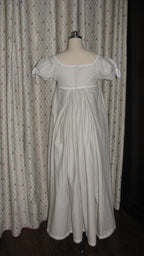 Regency Retro Light Beige Floral Dress with Square Neck & Puff Sleeves - Elegant Vintage Garden Outfit ARCL1007